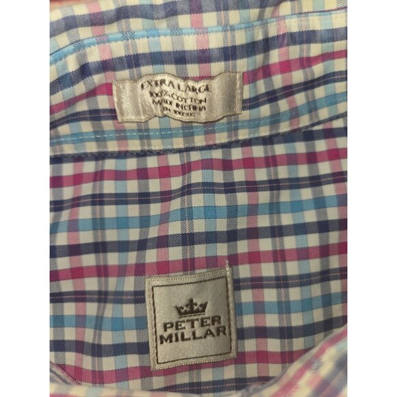 Peter Millar Mens Dress Shirt XL Multicolor Check - Picture 5 of 7